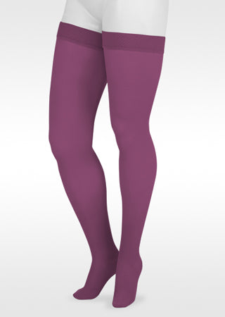 Juzo Naturally Sheer Closed Toe Thigh High Compression Stockings 30-40 mmHg (2102AGFFSB00) in the TREND COLOR Grape Jam