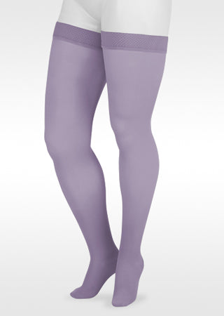 Juzo Naturally Sheer Closed Toe Thigh High Compression Stockings 30-40 mmHg (2102AGFFSB00) in the TREND COLOR Lavender Love