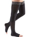 Mediven Comfort Thigh High Compression Stockings with the Lace Silicone Top Band in the color Black