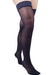 Lady wearing her Mediven Sheer and Soft Compression Thigh Highs in the color Navy | Compression Care Center