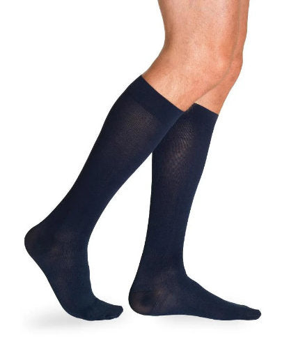 Sigvaris 30-40 mmHg Men's Cotton Knee High Compression Socks Color Navy