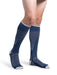 Man wearing his new Sigvaris 432C Motion Flow Tech 20-30 mmHg compression socks in the color deep sea