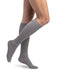 Lady wearing her Sigvaris Linen 252CW 20-30 mmHg Compression Socks color Light Grey