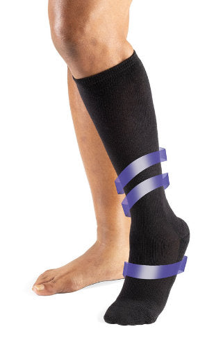 Sigvaris Transition Liner showing areas of compression on the leg color black