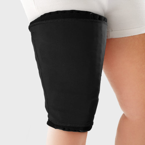 Person wearing the black Solaris Tribute Knee to Thigh Sleep Sleeve.
