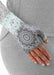 Juzo Soft Gauntlet with Thumb Stub in the TEAL STARBURST Print