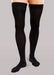 Guy wearing his Therafirm Ease Opaque black thigh high compression stockings in a 20-30 mmHg compression level