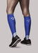 Woman wearing her Therasport Athletic Recovery Compression Socks in the color Blue.