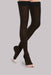 Lady wearing her Ease Sheer 30-40 mmHg compression thigh-high open-toe stocking by Therafirm in the color black