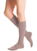 Lady wearing her Duomed Advantage 30-40 mmHg Compression Stockings in the color Beige
