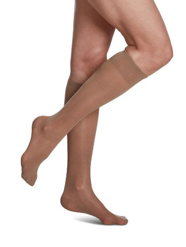 Sigvaris 120C Sheer Knee High 15-20 mmHg Compression Stockings Color Taupe