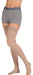 Woman wearing her Juzo Dynamic Max Thigh High Closed Toe 20-30 mmHg Compression Stockings in the color Beige