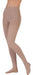 Lady wearing her Juzo Dynamic Waist High Closed Toe 30-40 mmHg Compression Stockings Color Beige