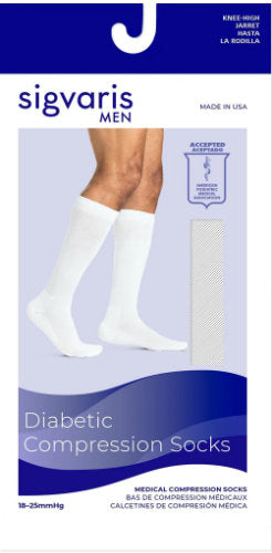 Sigvaris 602C Diabetic Sock, 18-25 mmHg, Knee High, Closed Toe