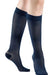 Female legs wearing Sigvaris 782 Sheer Knee High Compression Stockings in the color Dark Navy