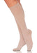 Female legs wearing Sigvaris 782 Sheer Knee High Compression Stockings in the color Honey