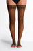 Female leg wearing Sigvaris Thigh High Sheer Stockings with the Open Toe 783NO Color Mocha