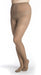 Woman wearing women's Sigvaris 783P Sheer compression pantyhose in the color Cafe