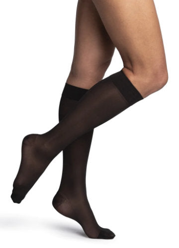 981C Sigvaris Dynaven Sheer Women's Compression Knee High 15-20 mmHg Color Black