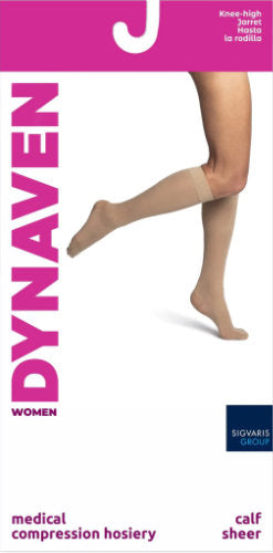 981C Sigvaris Dynaven Sheer Women's Compression Knee High 15-20 mmHg Packaging