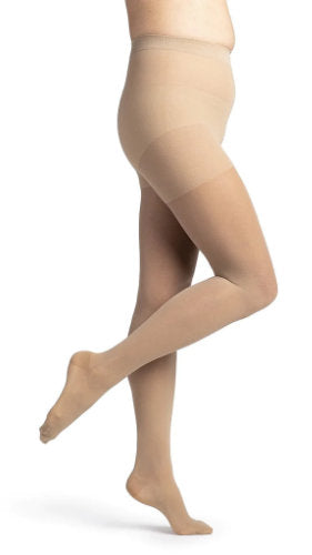 15-20 mmHg Medium Compression Pantyhose, Graduated Compression & Support  Hosiery Fine Italian Made Fashionable Sheer Stockings (Size 3 Black) 