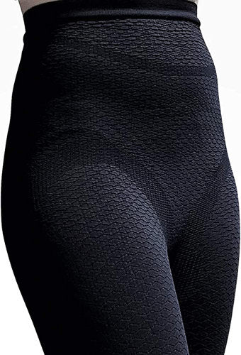 Close up the Bioflect Black Capri for lymphedema