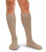 Male wearing his Therafirm Core-Spun 15-20 mmHg compression socks in the color Khaki