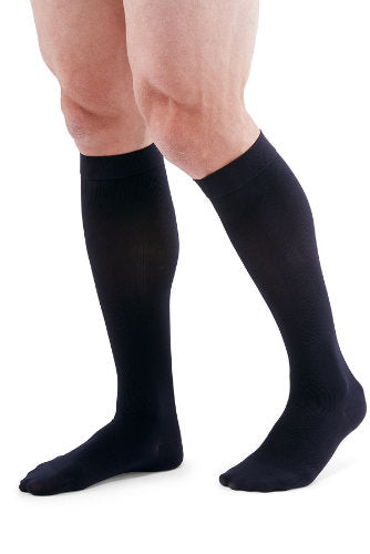 Medi Duomed Patriot Ribbed Compression Knee High Socks in the color Black