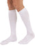 Man wearing Duomed Relax 15-20 mmHg Compression Socks in the color White