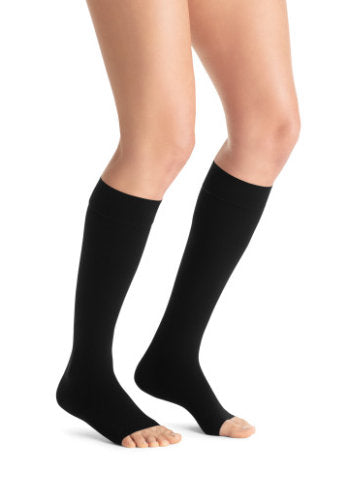 Jobst Opaque w/SoftFit, 15-20 mmHg, Knee High, Open Toe | Women's Stocking | Compression Care Center 