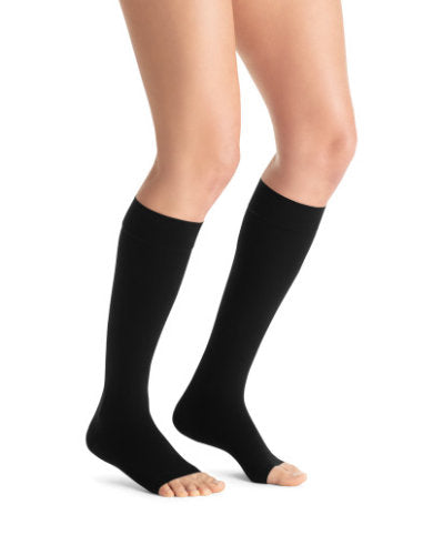 Jobst Opaque, 30-40 mmHg, Knee High, Open Toe | Black Knee High Stocking | Compression Care Center 