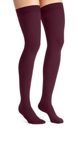 Jobst Opaque, 20-30 mmHg, Thigh High w/Silicone Dot Band, Closed Toe | Cranberry Compression Stocking | Compression Care Center 
