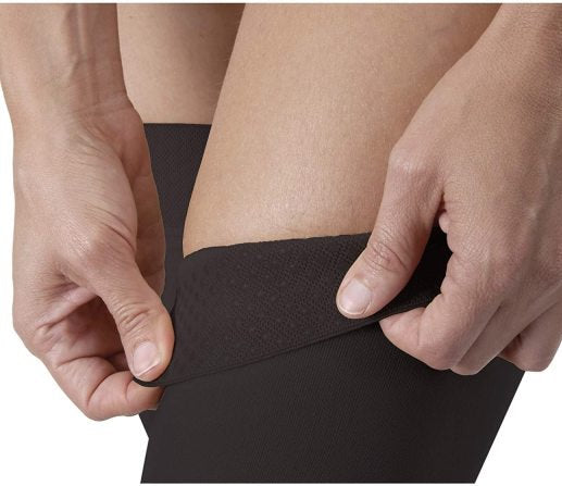 Jobst Relief, 15-20 mmHg, Thigh High, Silicone, Closed Toe | Mocha Closed Toe Stocking | Compression Care Center 