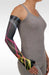 Juzo Soft Arm Sleeve with Silicone Band in the Electric Wave Pink Print Series in 15-20 mmHg, 20-30 mmHg, and 30-40 mmHg Compression