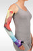 Juzo Soft Arm Sleeve in the WATERCOLOR BURST MULTI Print. Available in 15-20 mmHg, 20-30 mmHg, and 30-40 mmHg Compression