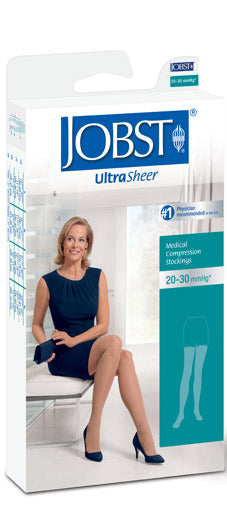 Jobst Ultrasheer, 20-30 mmHg, Thigh High w/Silicone Dot Band, Open Toe | Compression Care Center 