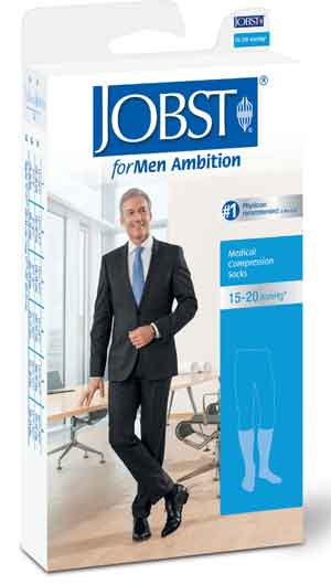 Jobst forMen Ambition w/SoftFit, 15-20 mmHg, Knee High, Ribbed