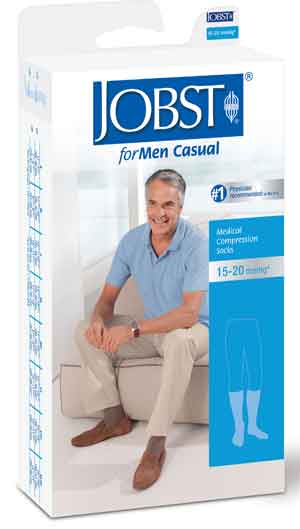 Jobst forMen Casual, 15-20 mmHg, Knee High, Closed Toe