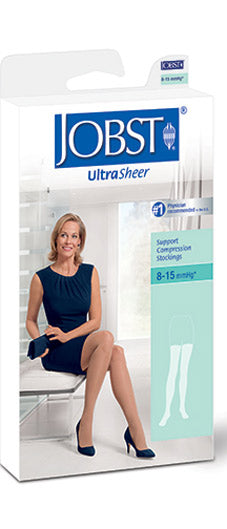 Jobst Ultrasheer, 8-15 mmHg, Thigh High, Silicone Band, Closed Toe | Compression Care Center 
