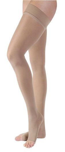 Jobst Ultrasheer, 20-30 mmHg, Thigh High w/Silicone Dot Band, Open Toe | Natural Jobst Stocking  | Compression Care Center 