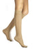 Lady wearing her always fun Rejuva Sheer Dot Compression Knee High Stockings | Color Buff