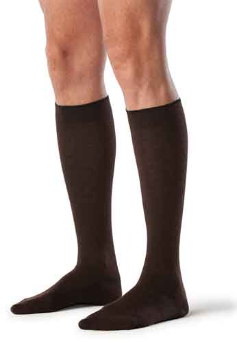 Sigvaris 192C Men's All-Season Merino Wool 15-20 mmHg Compression Socks Color Brown