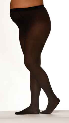 862P Plus Sized Women's Sigvaris Opaque Closed Toe Pantyhose Color Black