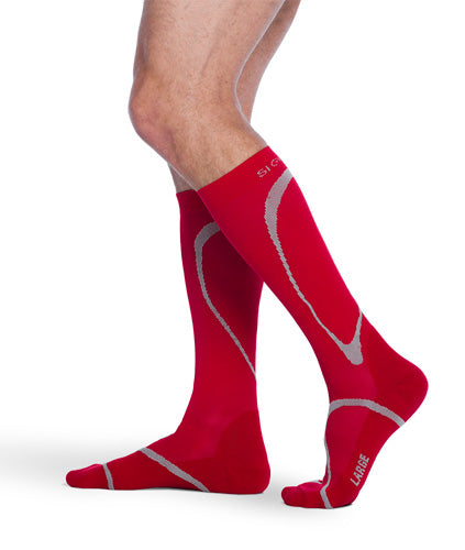 Sigvaris 412C High Tech Knee High Athletic Socks Color Red