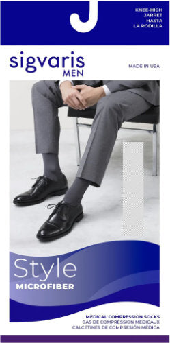 Packaging for the Sigvaris 822N Microfiber Closed Toe Thigh High for Men