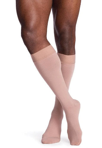 Sigvaris Secure 554C Compression Stockings with a Silicone Dot Band Color Beige
