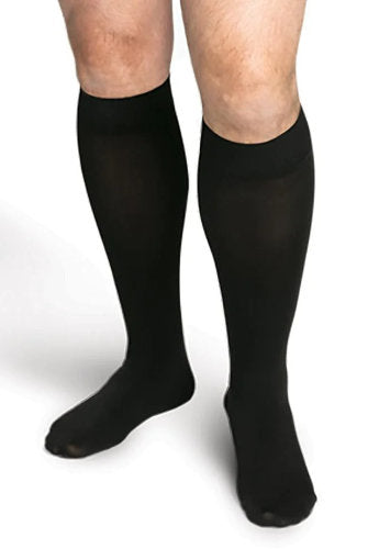 Sigvaris 553C Secure Closed Toe Knee High Compression Socks with Silicone Dot Band Color Black