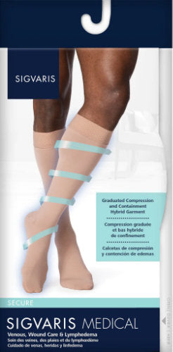 Packaging for the Men's Sigvaris Secure 553C Knee High Compression Socks