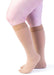 Womans leg showing the Sigvaris Secure Compression Stockings Color Beige