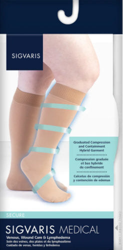 Sigvaris 552C Women's Compression Knee High Socks with Silicone Band Packaging